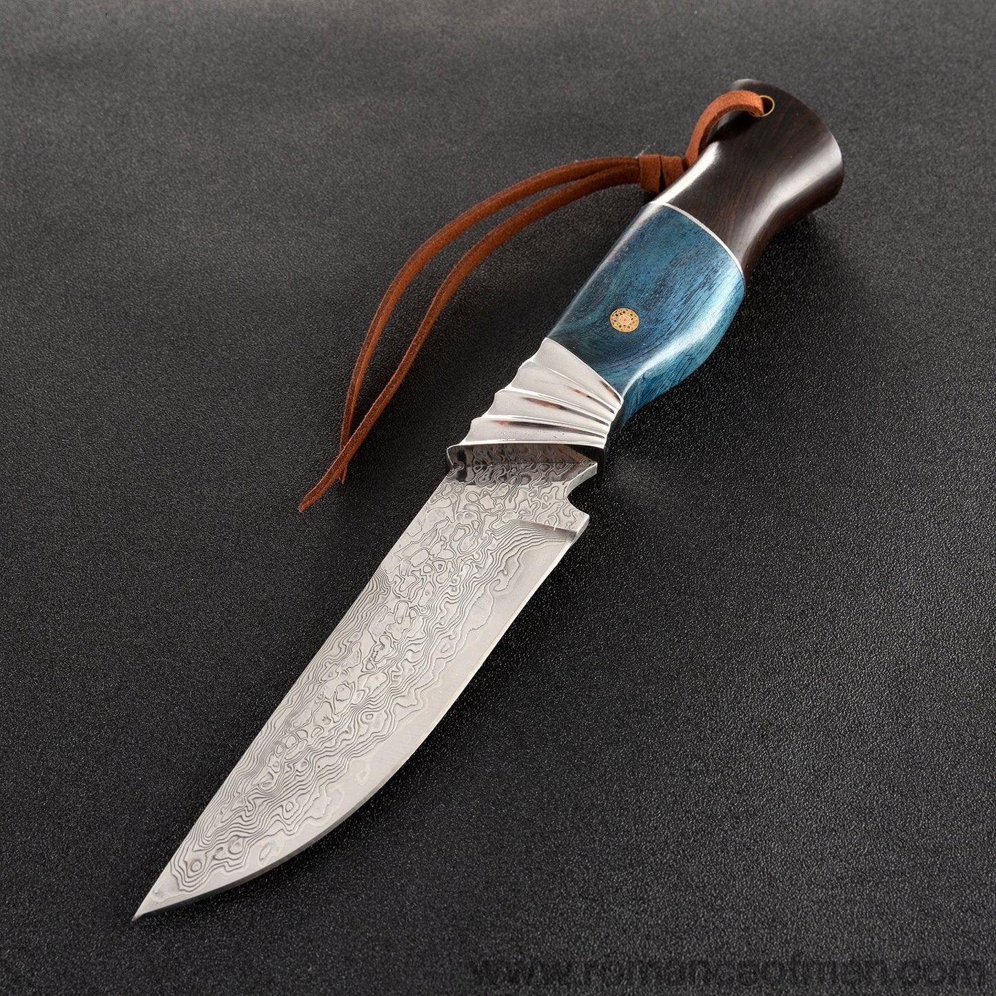 The finch damascus fixed blade knife 24CM-Romance of Men