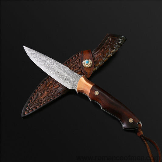 Blade of Glory Damascus Steel Fixed Blade-Romance of Men
