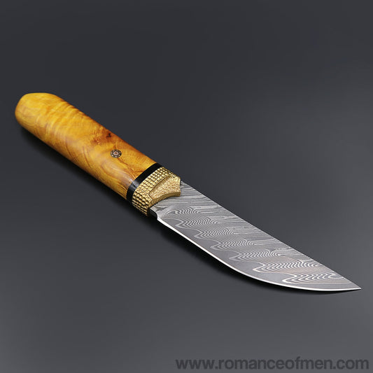 The Roland Warrior Damascus steel fixed blade-Romance of Men