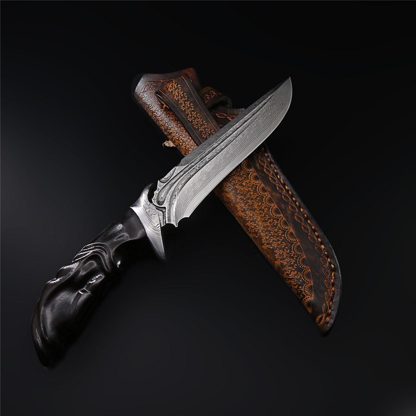 The Zither Damascus Steel Fixed Blade