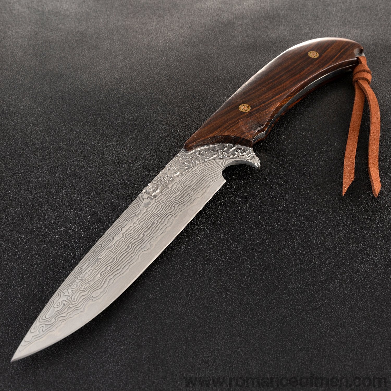 The wisdom damascus fixed blade knife 27CM-Romance of Men