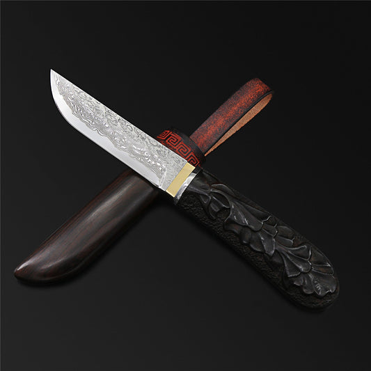 The Black Tortoise Damascus Steel Fixed Blade