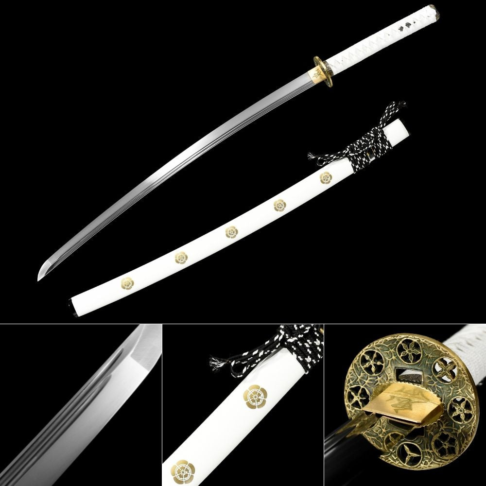 The Janmo no ha Handmade Katana Extra Sharp Double Bo-Hi Spring Steel