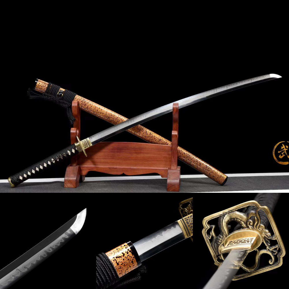 Real Katana Samurai Sword Handmade Battle Ready Full Tang T10 Steel ...