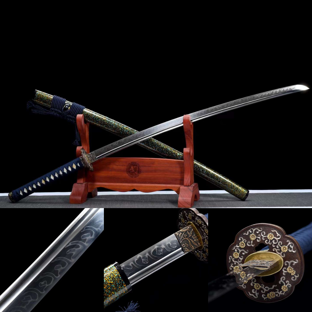 Real Katana Samurai Sword Handmade Battle Ready Full Tang T10 Steel ...