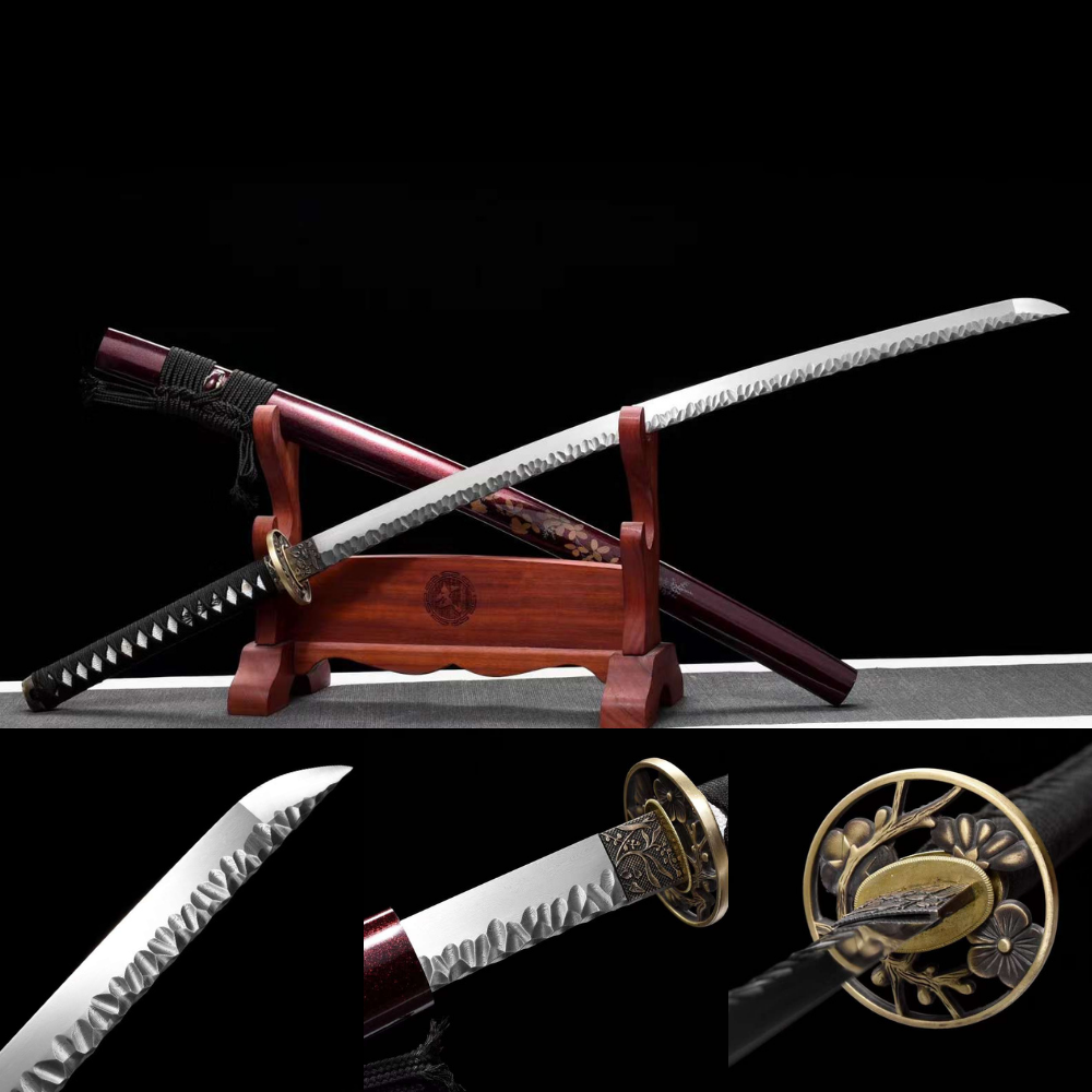 Real Katana Samurai Sword Handmade Battle Ready Full Tang Pattern Stee ...