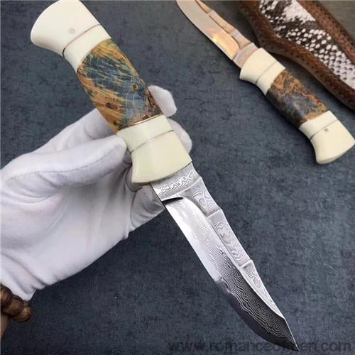 The Liberty Damascus steel fixed blade-Romance of Men
